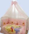 Комплект в кроватку 7 предметный с балдахином, Дисней-2, артикул 101-21, цвет розовый, Кидс Комфорт, комплекты в кроватку для новорожденных